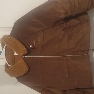 Brown Nike Air Cropped Corduroy Puffer